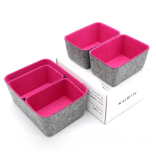 Welaxy Felt 5 Piece Drawer Organizer Bins